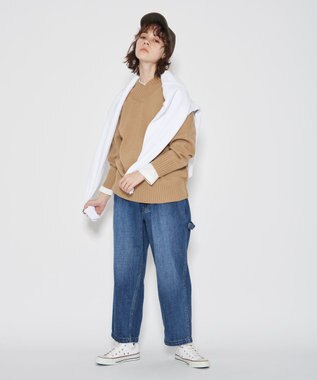 J.PRESS YORK STREET 【UNISEX】Vネックプルオーバー ニット ベージュ系