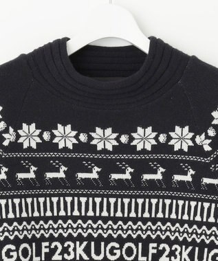 23区GOLF 【WOMEN】【ウォッシャブル】ノルディック柄裏付き ニット ネイビー系