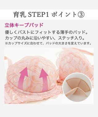 BRADELIS New York 【BRADELIS New York / 育乳補整ブラ・STEP1 集める】ジャスミンステップ1ブラ25A2 ローズピンク