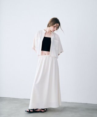 uncrave ドライタッチトロ フレアスカート エクリュ