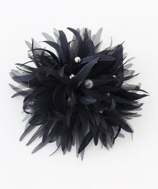 J.PRESS LADIES フェザーリッチ コサージュ ネイビー系