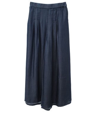 CRAFT STANDARD BOUTIQUE やわらかデニムタックワイドフレアパンツ Indigo