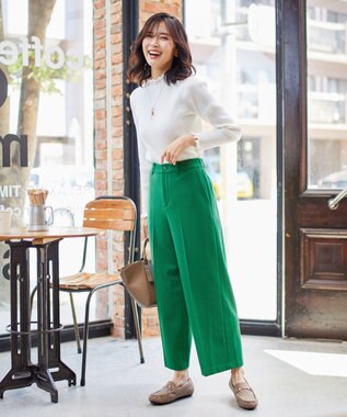 ANY 【ウエストゴム/ストレッチ/裏起毛】シークレットウォーム　ワイド 【WEB限定】ライトグリーン