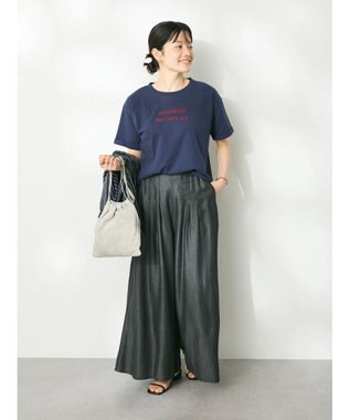 CRAFT STANDARD BOUTIQUE やわらかデニムタックワイドフレアパンツ Black