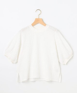 組曲 S レーシージャージーニットライク カットソー ホワイト系