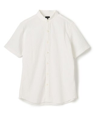 JOSEPH HOMME トライジャガードストレッチ ウイングカラー半袖シャツ ホワイト系