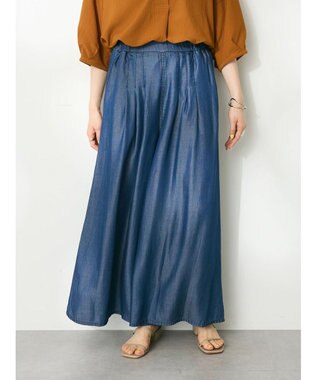 CRAFT STANDARD BOUTIQUE やわらかデニムタックワイドフレアパンツ Indigo