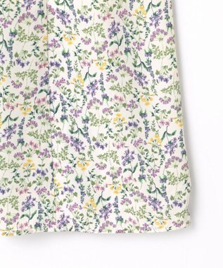 ANY 【洗濯機可能】サイドリボンフラワープリント ワンピース オフベース