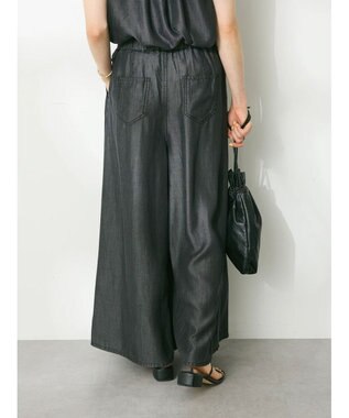 CRAFT STANDARD BOUTIQUE やわらかデニムタックワイドフレアパンツ Black