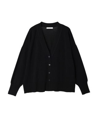 Green Parks 洗える　ステッチ入りＶネックカーディガン Black