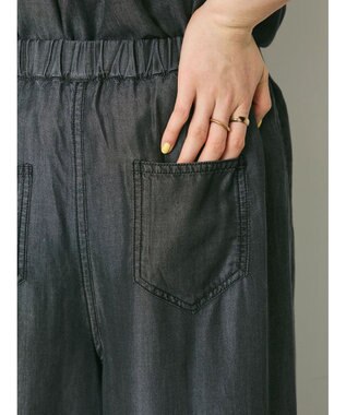 CRAFT STANDARD BOUTIQUE やわらかデニムタックワイドフレアパンツ Black