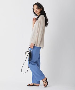 ICB L 【WEB限定カラーあり・洗える】コットンアセテートカーディガン ベージュ系