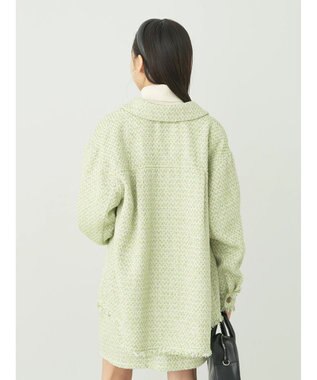earth music&ecology ツイードシャツジャケット Lime Green