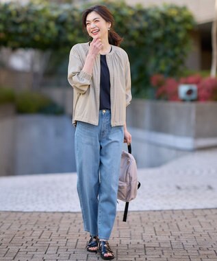 ANY 【洗濯機可能/接触冷感/UVケア/イージーケア】清涼リラックスブルゾン グレージュ