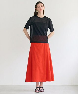 BEIGE， YANN / ラップタック フレアスカート Red