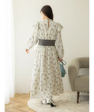 earth music&ecology リブドッキングフラワーワンピース Ivory