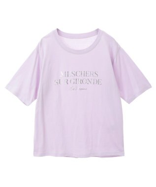 Green Parks 箔プリントフェミニンロゴＴシャツ Purple
