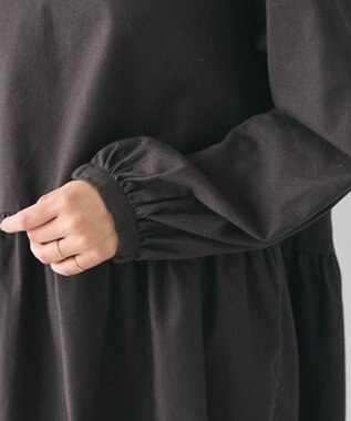 CRAFT STANDARD BOUTIQUE ボリュームスリーブウエストギャザーチュニック Charcoal Gray