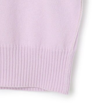 BEIGE， 【洗える】POMPE / ウールカシミヤ配色ラインVネックニット Lilac×Taupe
