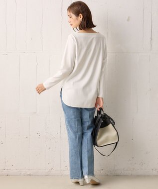 組曲 スクエアネックテール ロングＴシャツ アイボリー系