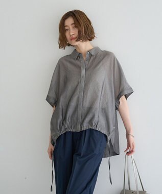 YECCA VECCA サイドスリットドロストシャツ Gray