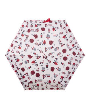 MOONBAT アデリアレトロ×estaa 晴雨兼用日傘 折りたたみ傘 おとぎ話 UV 一級遮光 レッド