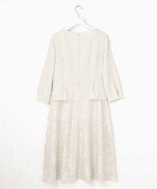 自由区 L 【17号サイズまで展開・カタログ掲載】フラワーオパールプリント ワンピース ベージュ