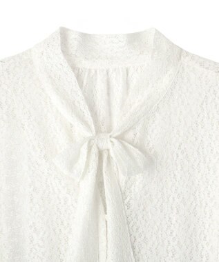 CRAFT STANDARD BOUTIQUE ＜セレモニー＞前後2WAYレースボウタイブラウス White