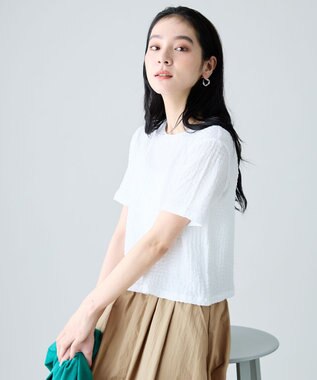 ANY L レースショート丈Tシャツ オフ