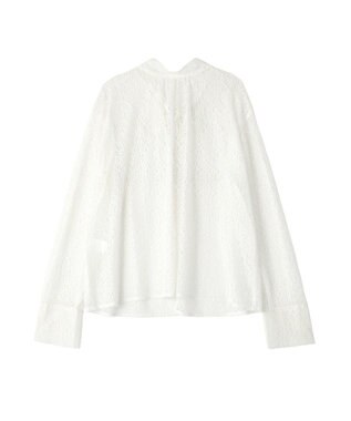CRAFT STANDARD BOUTIQUE ＜セレモニー＞前後2WAYレースボウタイブラウス White