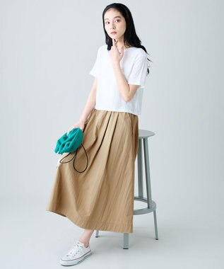 ANY L レースショート丈Tシャツ オフ