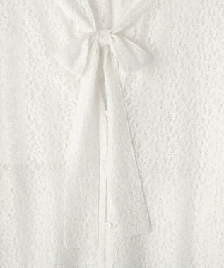 CRAFT STANDARD BOUTIQUE ＜セレモニー＞前後2WAYレースボウタイブラウス White