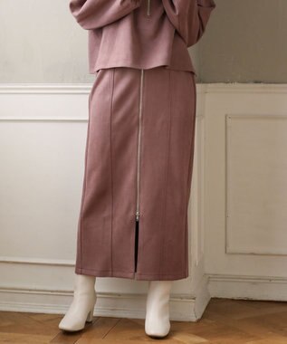 Green Parks ・ＥＬＥＮＣＡＲＥ　ＤＵＥ　スエードポンチＺＩＰスカー Pink