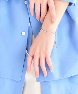 Phoebe ラインストーンスライドテニスブレスレット　シルバー シルバー
