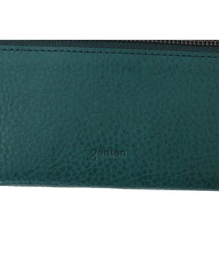 genten ダイヤカットワーク　マチなし長財布 ブルーグリーン