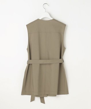 自由区 【SHIHOさん着用・セットアップ対応】リネンストレッチ ジレ カーキ