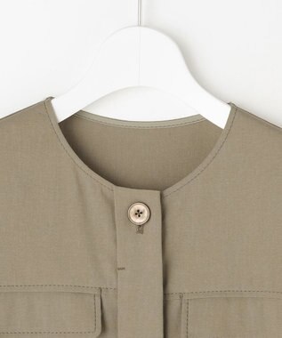 自由区 【SHIHOさん着用・セットアップ対応】リネンストレッチ ジレ カーキ