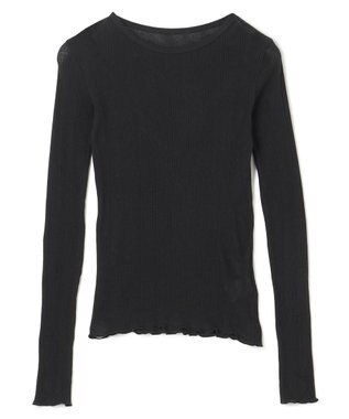 uncrave 【手洗い可】シアー ランダムリブ カットソー（uncrave STANDARD） ブラック