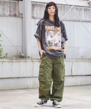 WEGO 【ユニセックス着用ITEM/SMLサイズ展開】ワイドカーゴパンツ カーキ