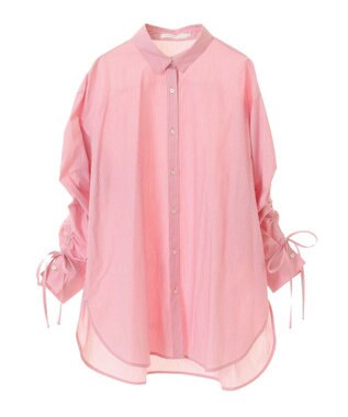 AMERICAN HOLIC 【WEB限定】イージーケアバックギャザーリボンシャツ Stripe Pink