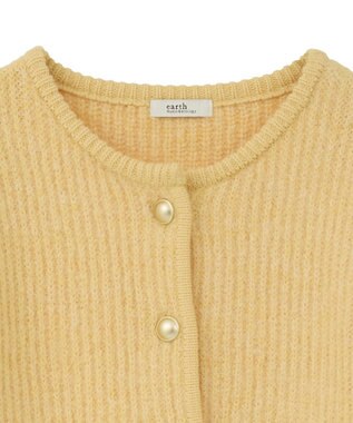 earth music&ecology 【WEB限定】ゴールド釦ショートニットカーディガン Yellow