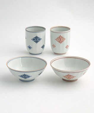 たち吉 【たち吉】菊菱夫婦揃〈茶碗2個・湯呑2個〉美濃焼