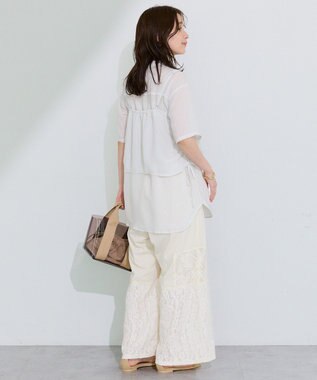 Green Parks ＳＥＴ２点シアーストライプシャツ＋ビスチェ Off White