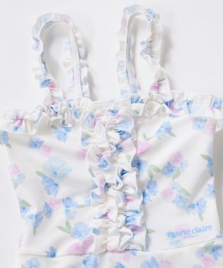 OP／FILA 【marie claire ENFANTS】花柄Aラインワンピース水着 サックス