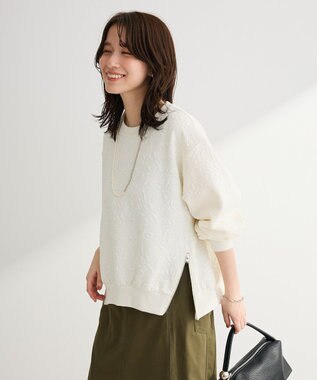 Green Parks フラワーフクレジャカードプルオーバー Off White