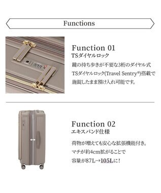 ACE BAGS & LUGGAGE Jewelna Rose エルダートローリー Lサイズ 87L 05403 ジュエルナローズ グレージュ