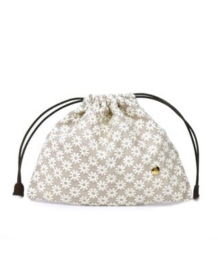 Regalo Felice 【花の刺繍 / セットで持っても可愛い】ポーチ大 / REGALO BE(ベージュ)