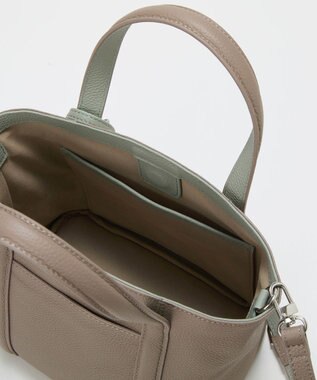 TOPKAPI 【Breath TOPKAPI】DUAL デュアル シュリンクレザー バイカラー トートバッグ チャーム付き グレージュ