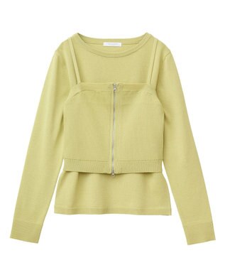 Green Parks ＳＥＴ２点ニットキャミビスチェ＋プルオーバー Green