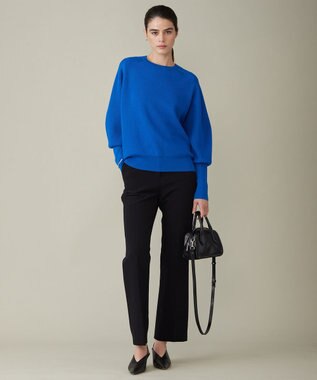 ICB 【洗える】TaPeダブルクロス セミフレアパンツ ブラック系